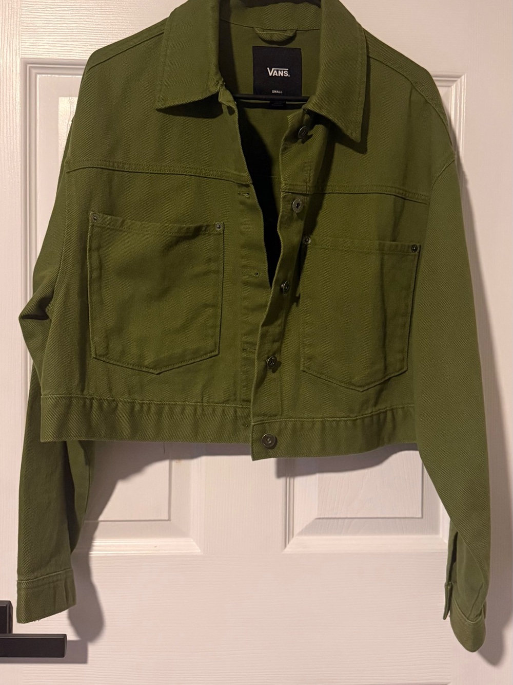 Vans Olive Green Cropped Jean Jacket